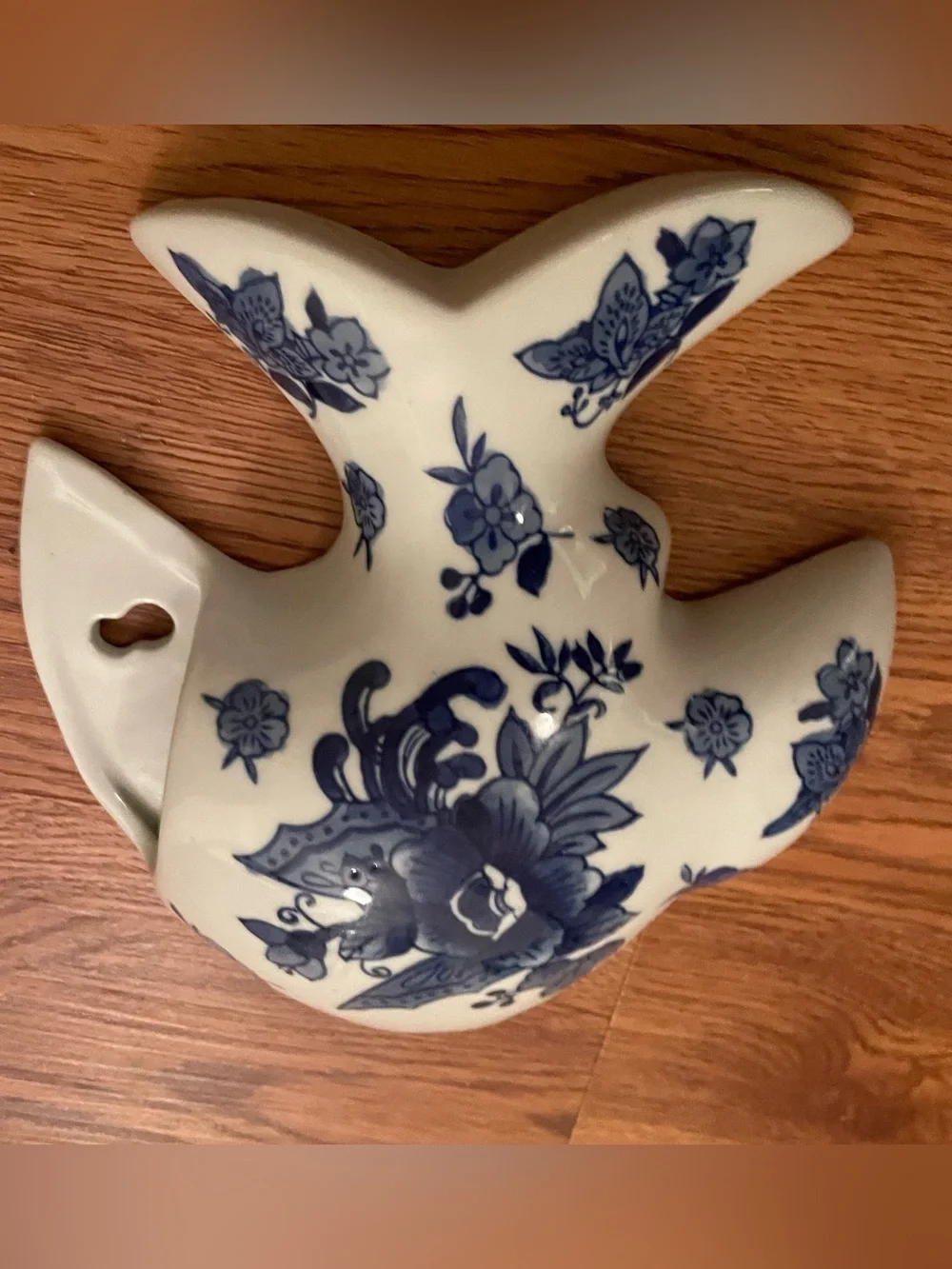Vintage Ceramic Fish Wall Pocket Blue And White Chinoiserie Coastal Cottage